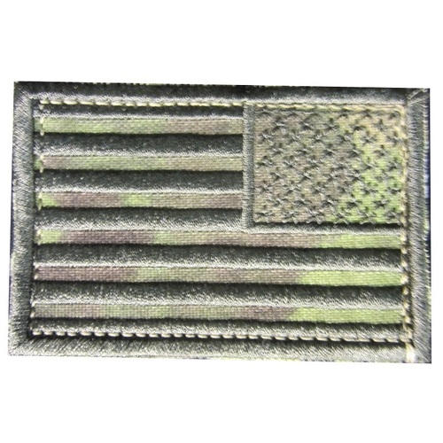 Subdued Reverse US Flag Patch - Multicam